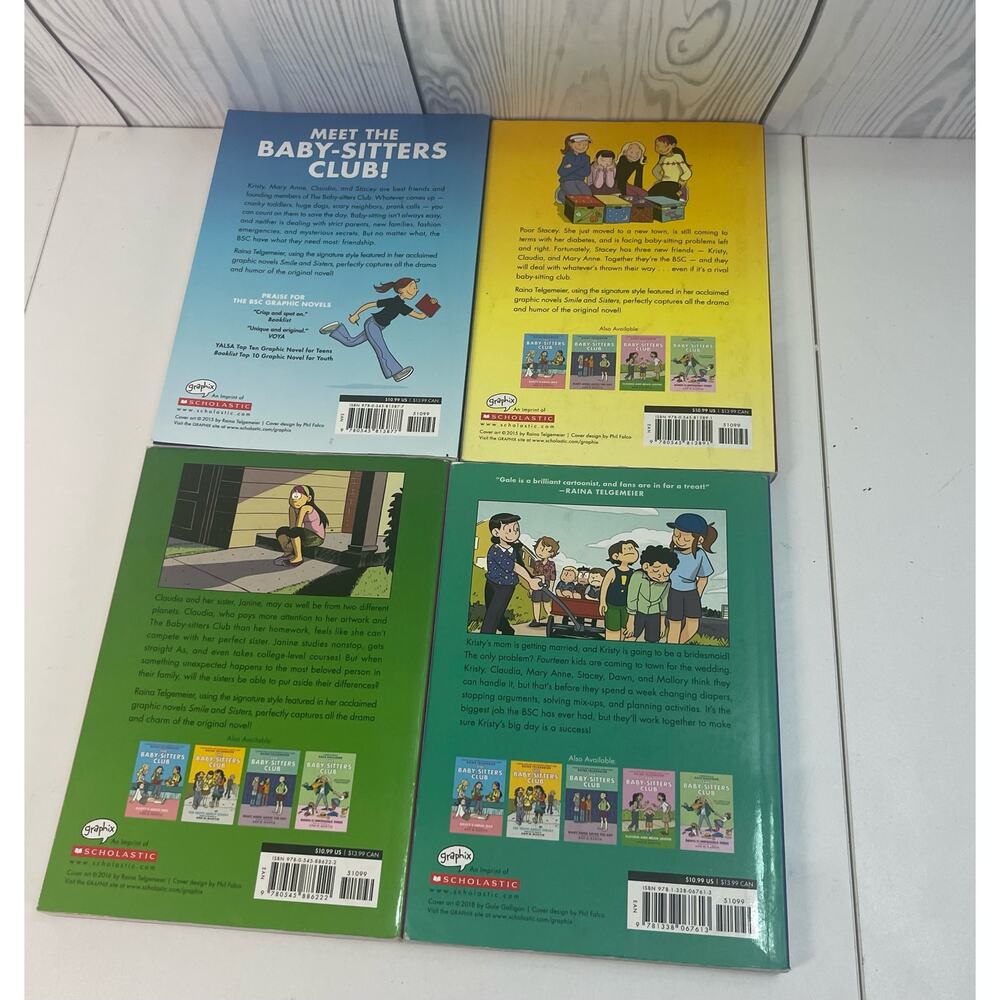 Lot of The Baby-Sitters Club Graphic Novel Books 1,2,4, 6 Raina Telgemeier - Picture 4 of 4